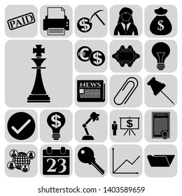 Set of 22 business icons, symbols or pictograms. Collection. Amazing desing. Vector Illustration.