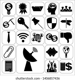 Set of 22 business icons, symbols or pictograms. Collection. Detailed design. Vector Illustration.