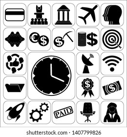 Set of 22 business icons or symbols. Collection. Detailed design. Vector Illustration.