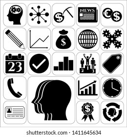 Set of 22 business icons or symbols. Collection. Amazing desing. Vector Illustration.