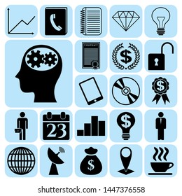 Set of 22 business icons, symbols or pictograms. Collection. Amazing desing. Vector Illustration.