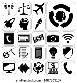 Set of 22 business icons, symbols or pictograms. Collection. Amazing desing. Vector Illustration.