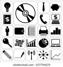 Set of 22 business icons or symbols. Collection. Amazing desing. Vector Illustration.