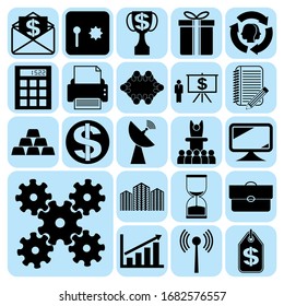 Set of 22 business icons or symbols. Collection. Amazing desing. Vector Illustration.