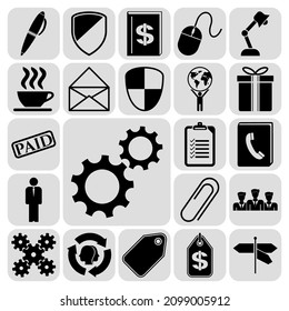 Set of 22 Business icons or symbols. Concept design. 