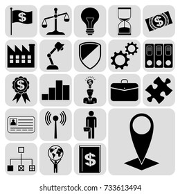 Set of 22 business icons or symbols. Collection. Amazing desing. Vector Illustration.