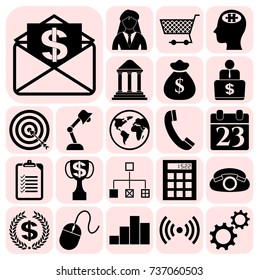 Set of 22 business icons, symbols or pictograms. Collection. Amazing desing. Vector Illustration.