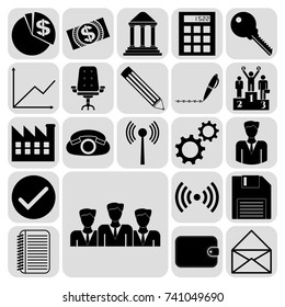 Set of 22 business icons or symbols. Collection. Amazing desing. Vector Illustration.