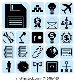 Set of 22 business icons or symbols. Collection. Amazing desing. Vector Illustration.