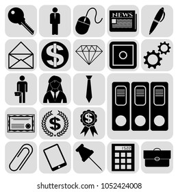 Set of 22 business related icons. Collection. Amazing desing. Vector Illustration.