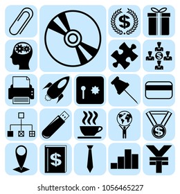   Set of 22 business related icons. Collection. Detailed design. Vector Illustration.