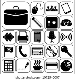  Set of 22 business related icons. Collection. Flat design. Vector Illustration.