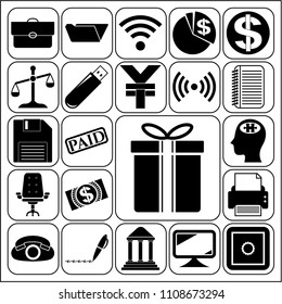 Set of 22 business related icons. Collection. Detailed design. Vector Illustration.
