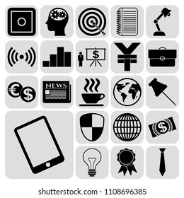 Set of 22 business related icons. Collection. Detailed design. Vector Illustration.