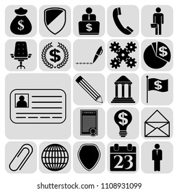  Set of 22 business related icons. Collection. Detailed design. Vector Illustration.