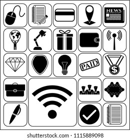Set of 22 business related icons. Collection. Flat design. Vector Illustration.