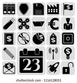 Set of 22 business related icons. Collection. Amazing desing. Vector Illustration.