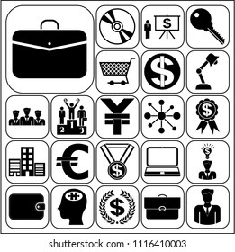 Set of 22 business related icons. Collection. Detailed design. Vector Illustration.