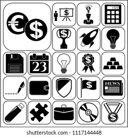Set of 22 business related icons. Collection. Amazing desing. Vector Illustration.