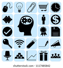 Set of 22 business related icons. Collection. Detailed design. Vector Illustration.