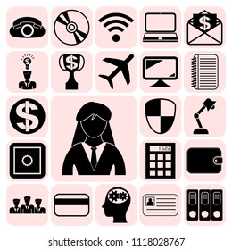 Set of 22 business related icons. Collection. Amazing desing. Vector Illustration.