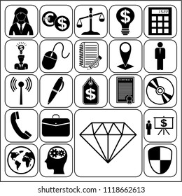 Set of 22 business related icons. Collection. Flat design. Vector Illustration.