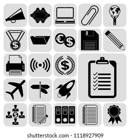 Set of 22 business related icons. Collection. Amazing desing. Vector Illustration.