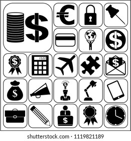 Set of 22 business related icons. Collection. Amazing desing. Vector Illustration.