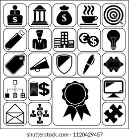 Set of 22 business related icons. Collection. Detailed design. Vector Illustration.