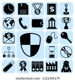 Set of 22 business related icons. Collection. Flat design. Vector Illustration.