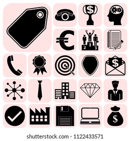 Set of 22 business related icons. Collection. Amazing desing. Vector Illustration.