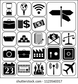 Set of 22 business related icons. Collection. Detailed design. Vector Illustration.