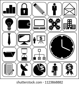 Set of 22 business related icons. Collection. Detailed design. Vector Illustration.