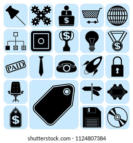 Set of 22 business related icons. Collection. Flat design. Vector Illustration.