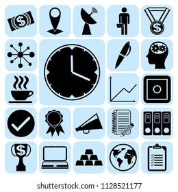 Set of 22 business related icons. Collection. Flat design. Vector Illustration.