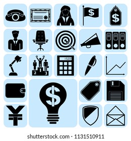 Set of 22 business related icons. Collection. Detailed design. Vector Illustration.