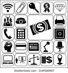 Set of 22 business related icons. Collection. Amazing desing. Vector Illustration.