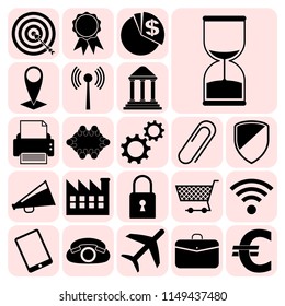 Set of 22 business related icons. Collection. Detailed design. Vector Illustration.