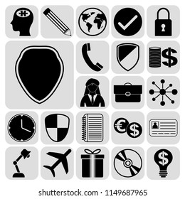 Set of 22 business related icons. Collection. Detailed design. Vector Illustration.