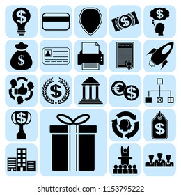 Set of 22 business related icons. Collection. Flat design. Vector Illustration.