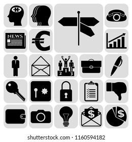 Set of 22 business related icons. Collection. Detailed design. Vector Illustration.