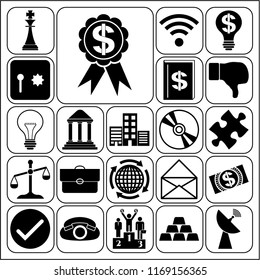 Set of 22 business related icons. Collection. Detailed design. Vector Illustration.