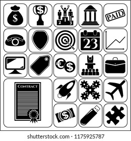 Set of 22 business related icons. Collection. Detailed design. Vector Illustration.