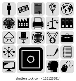 Set of 22 business related icons. Collection. Detailed design. Vector Illustration.