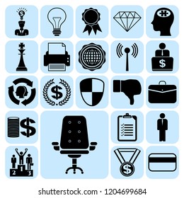 Set of 22 business related icons. Collection. Detailed design. Vector Illustration.