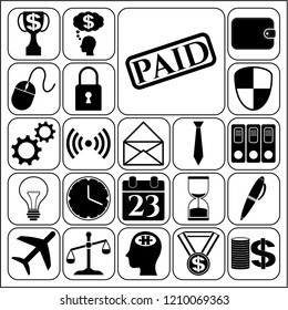 Set of 22 business related icons. Collection. Detailed design. Vector Illustration.