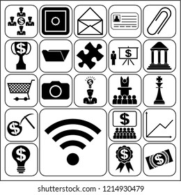 Set of 22 business related icons. Collection. Detailed design. Vector Illustration.
