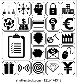 Set of 22 business related icons. Collection. Flat design. Vector Illustration.