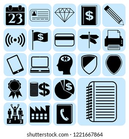 Set of 22 business related icons. Collection. Flat design. Vector Illustration.
