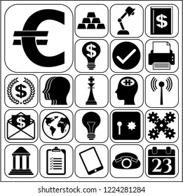 Set of 22 business related icons. Collection. Detailed design. Vector Illustration.